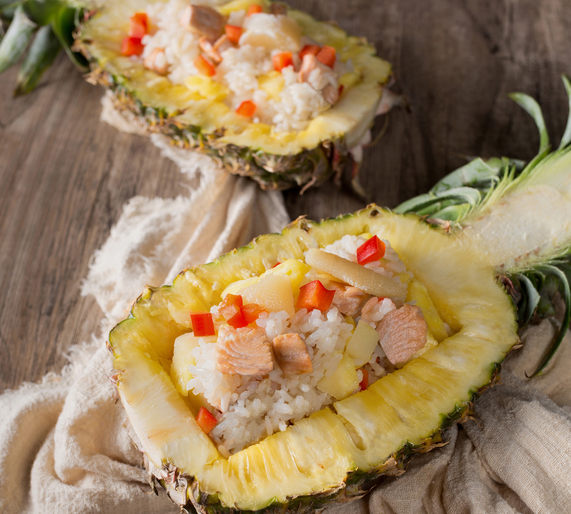 Alaska Salmon Rice With Pineapple and Roe